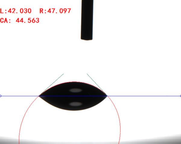 接觸角測量儀-測試電視后蓋水滴角測試報告，晟鼎精密儀器