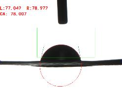 接觸角測量儀實(shí)測紅塔山紙樣品