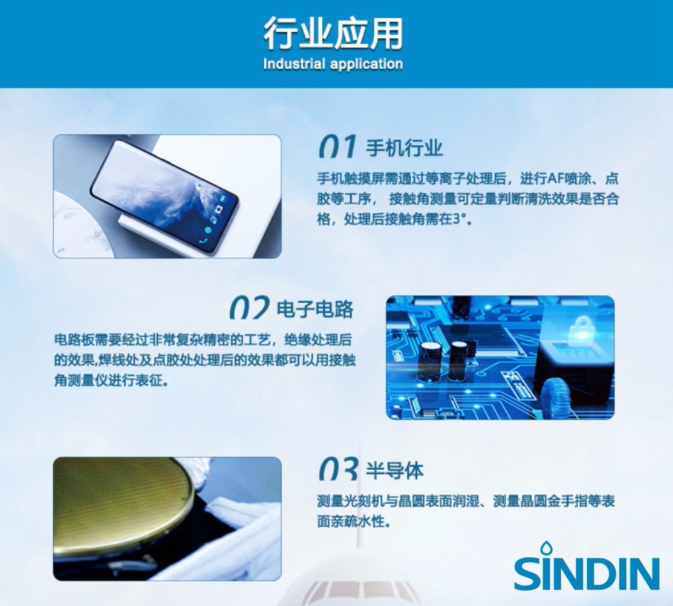 晟鼎精密-接觸角測(cè)量?jī)x應(yīng)用行業(yè)有哪些 